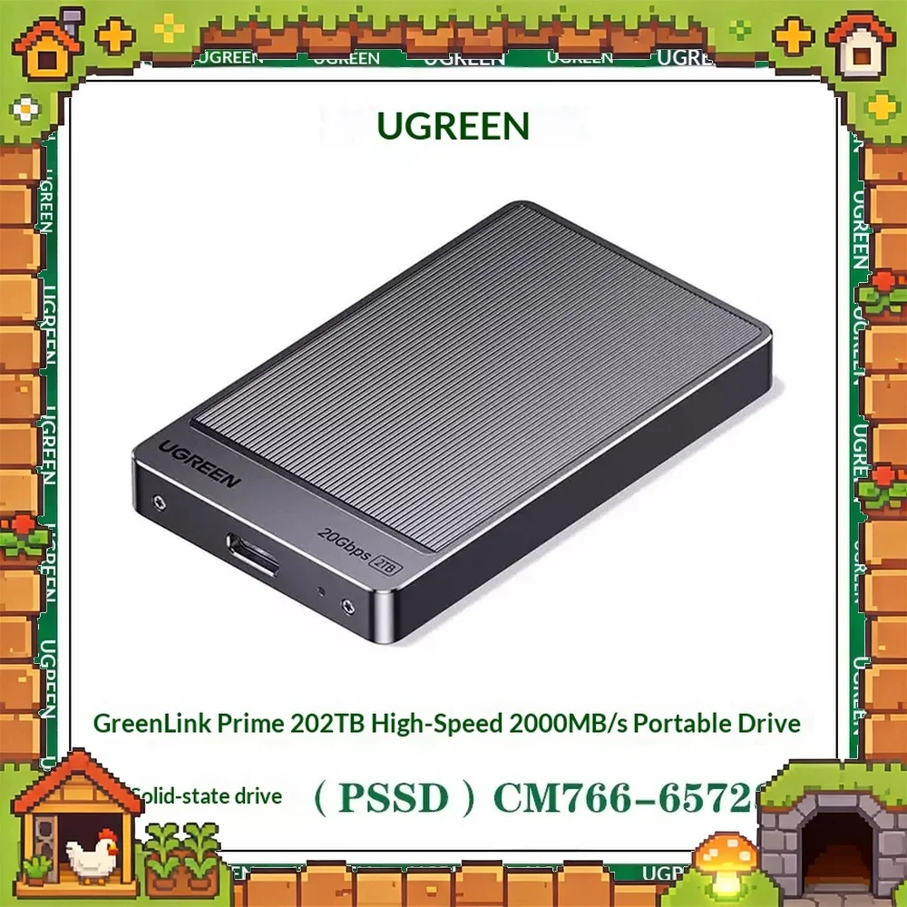 UGREEN CM766 Prime20 Portable SSD 2TB Type C 2000MB/s USB 3.2 External Solid State Drive