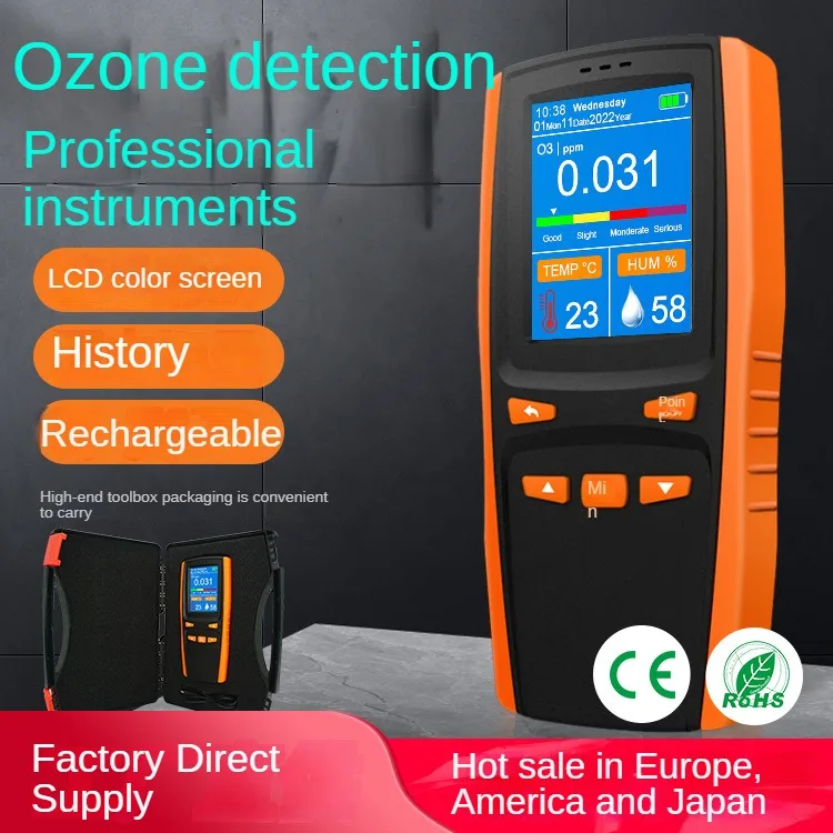 

Ozone detector O3 detector toolbox handheld detector language switching between Chinese and English for detection 0-5PPM