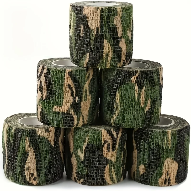 6/12 rolls of camouflage self-adhesive tape, non-woven cohesive bandage wraps