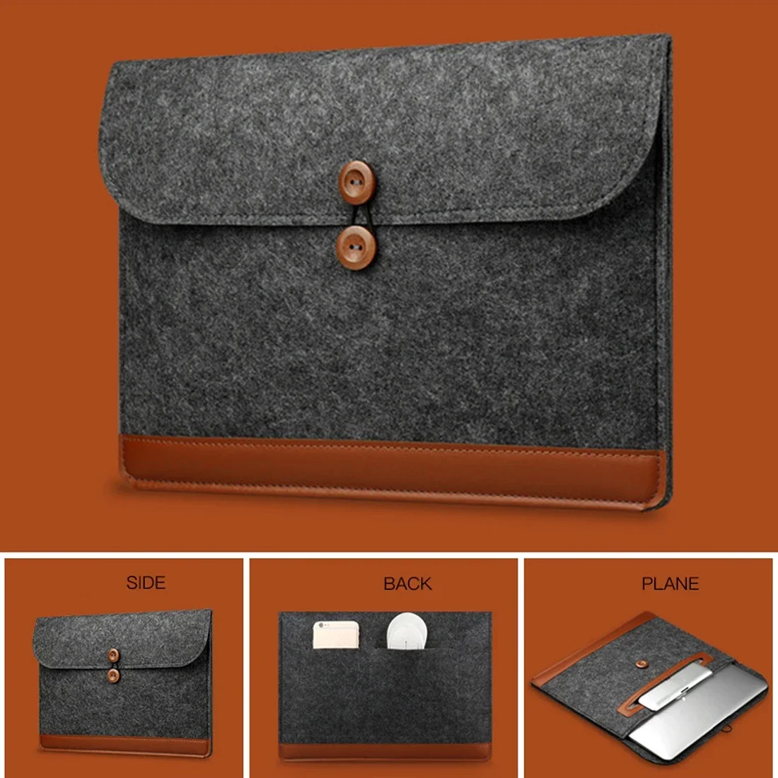 Fashion Wool Felt Fabric Laptop Sleeve Bag protective case 11 12 13 14 15 15.6 inch Sleeve Cover PC Tablet for Samsung Dell HP