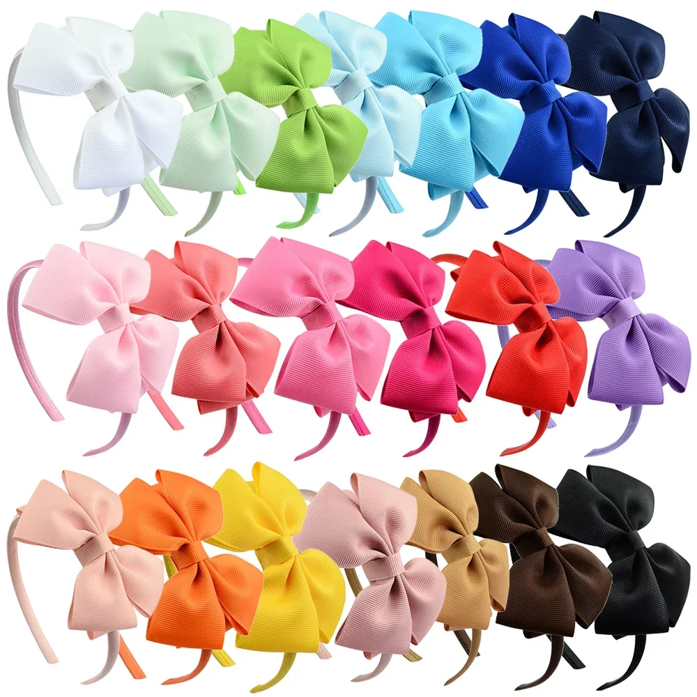 

10pcs/set Cute Grosgrain Ribbon Hair Bows Headbands for Women Girls Princess Bowknot Hairbands Daily Headwear Hair Accessories