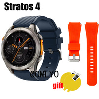 3in1 for Zeblaze Stratos 4 Strap smart watch Women men Band Silicone Bracelet Sports Belt Screen Protector Film