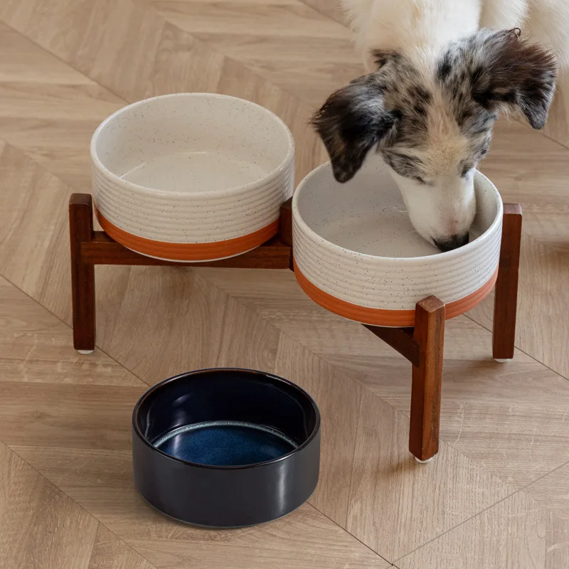 Ciotola Rialzata Per Cani Regolabile In 3 Altezze, Stazione Doppia Con 2 Ciotole In Acciaio Inox, Inclinazione 15° E Piedi Antiscivolo, Lavabile In Lavastoviglie