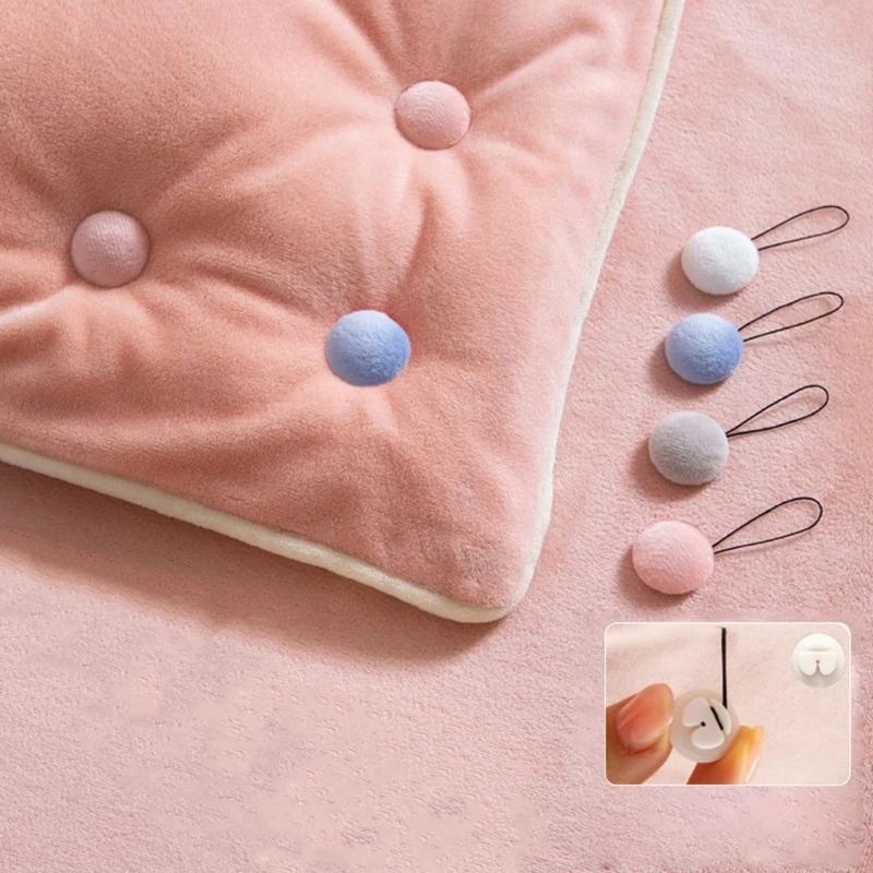 9 Pieces Duvet Grips Double Sided Velvets Bed Sheet Clamps Comforter Holders Quilt Fastening Clips with Threading Tool 87HA