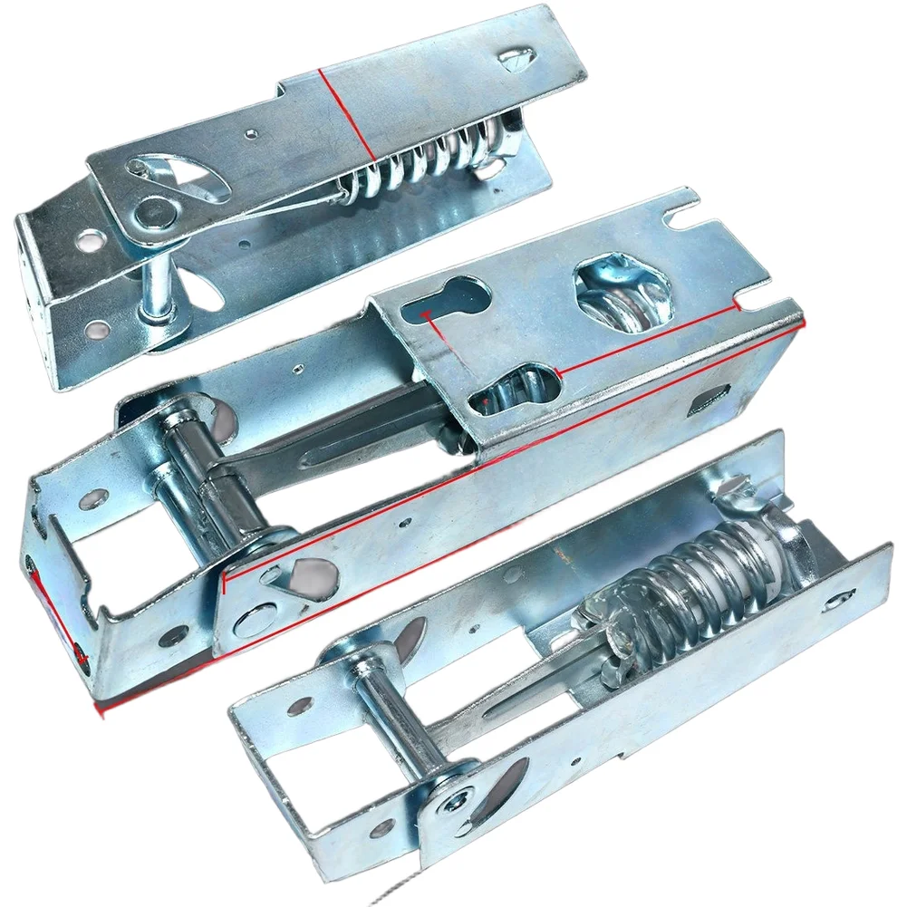 Spring Loaded 3 Hole Fridge Hinge Kit for Chest Refrigerator Door Fitting Includes Housing and Screws White Metal 14.2cm/17.9cm