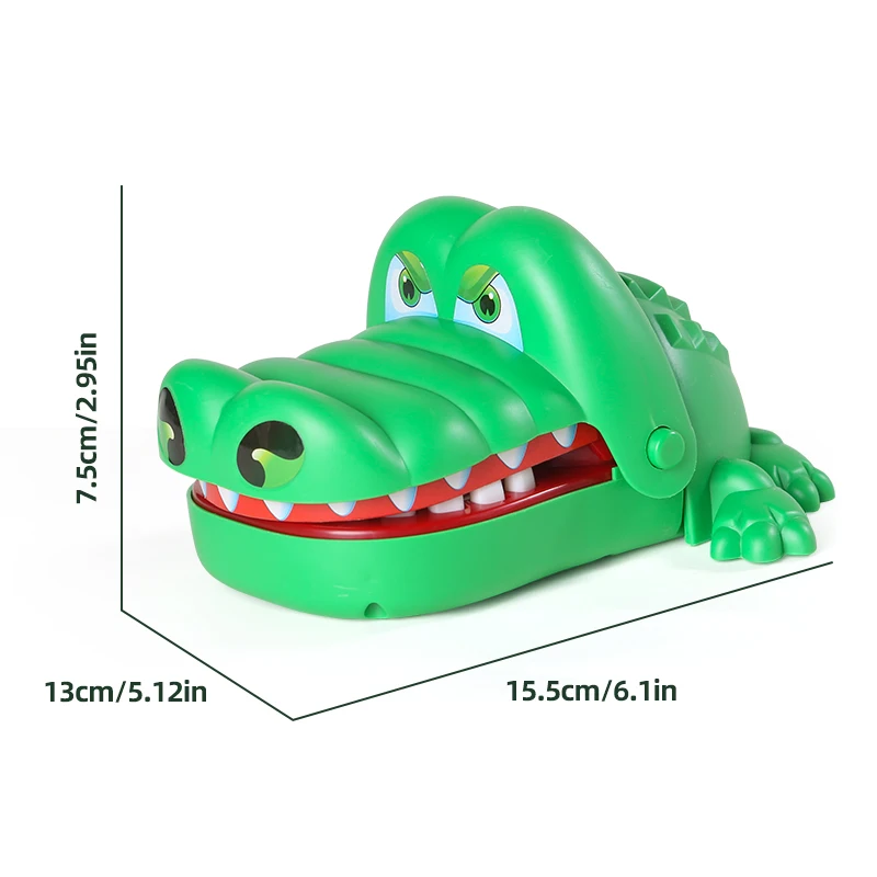 Parent child interaction prank crocodile bites fingers family gathering game toy