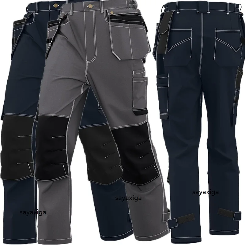 

Рабочие брюки из 100% хлопка с карманами, прочные брюки-карго, мужские функциональные рабочие брюки, модные уличные брюки Pantalon Homme