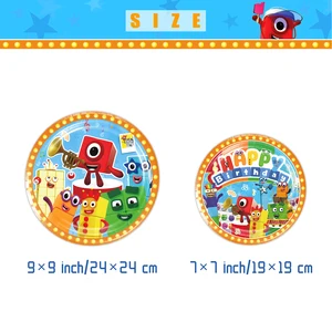 Número de dibujos bloques de construcción para niños Fiesta de cumpleaños desechable Balonamiento de vajillas Suministros de decoración de antecedentes Regalos de fiesta para bebés 12 mejores ventas de decoraciones de cumpleaños de Lego - №10