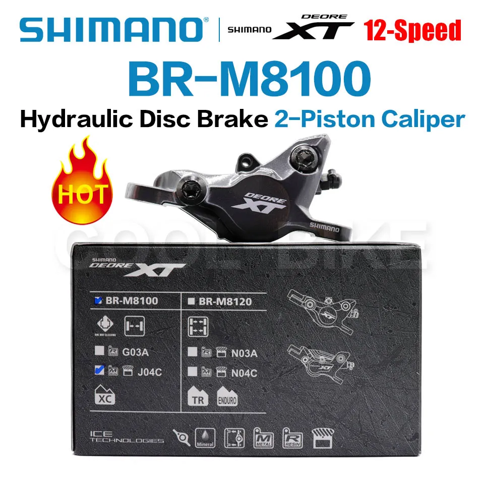 

Shimano XT BR M8100 BR-M8100 MTB Disc Brake Caliper with original box brake pads resin or metal J04C