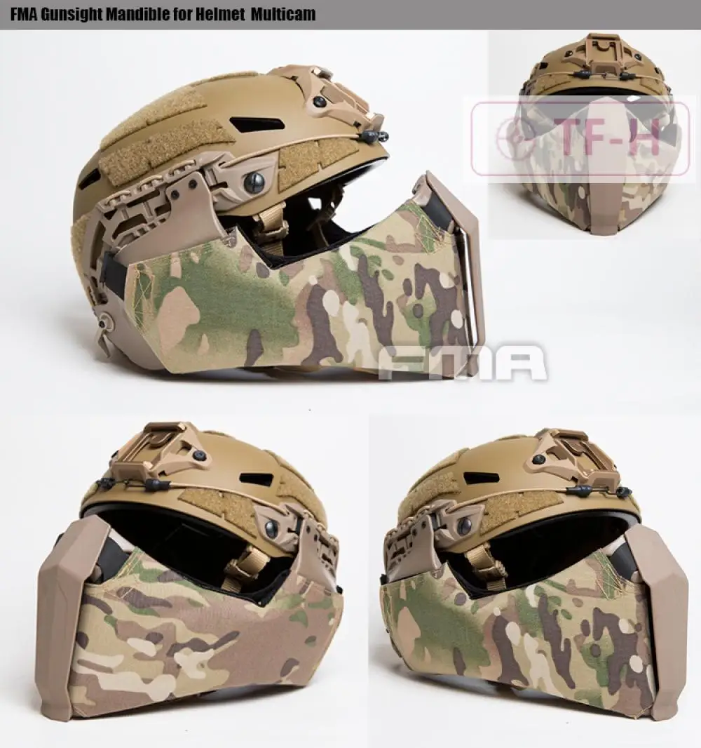 FMA Gunsight Mandible Tactical Half Face Mask for Highcut Helmet Side Guide Rail TB1304