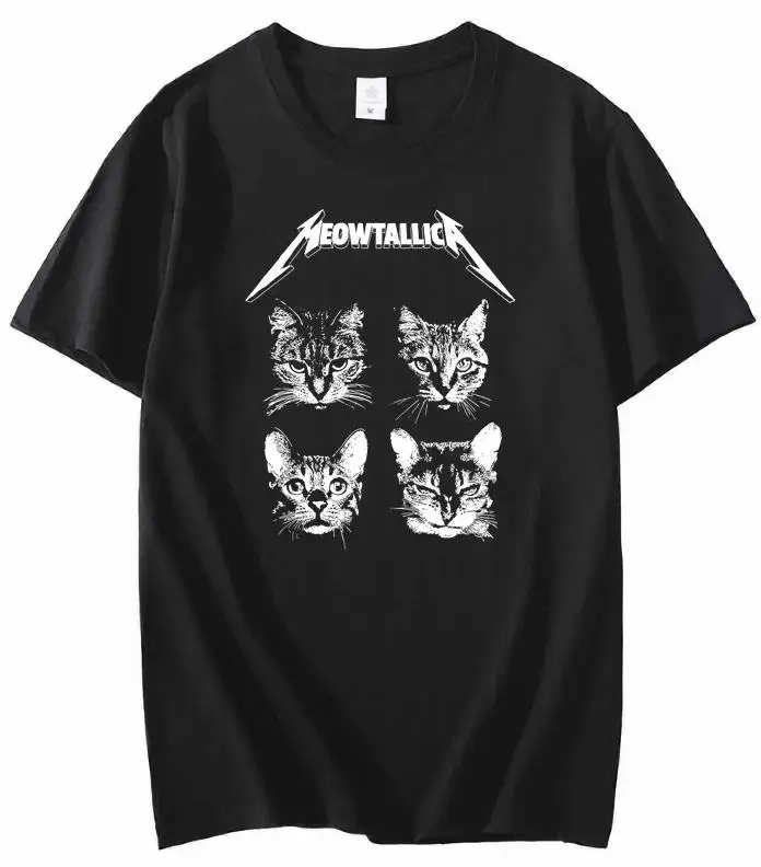 Camiseta metálica masculina e feminina, metal retrô pronta, Hell Tour, Tops pretos, Harajuku casual