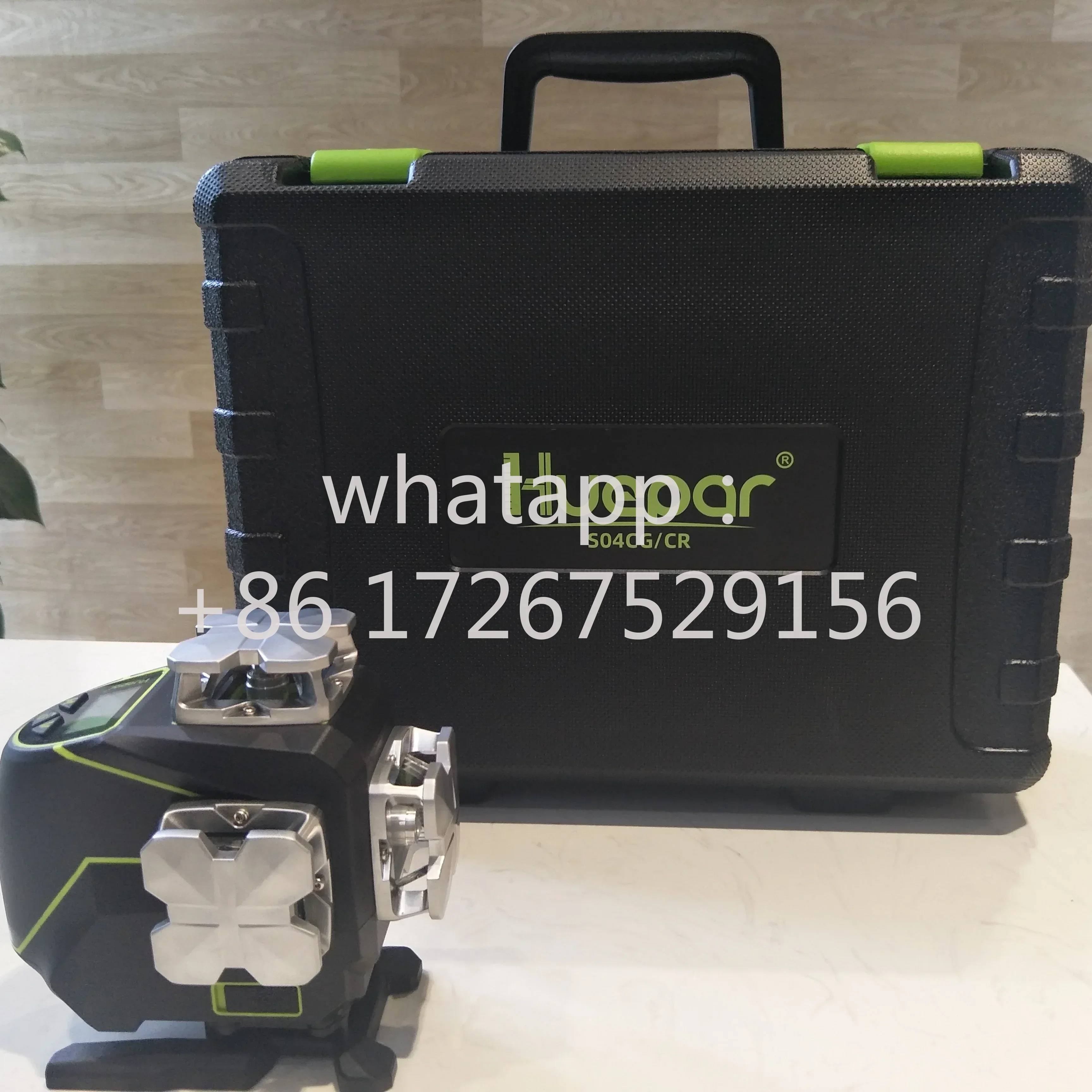 Huepar S04CG with Hard Carry Case,Bluetooth Function&Outdoor Pulse Mode 4D Green Beam line laser level 16 Line Laser Level