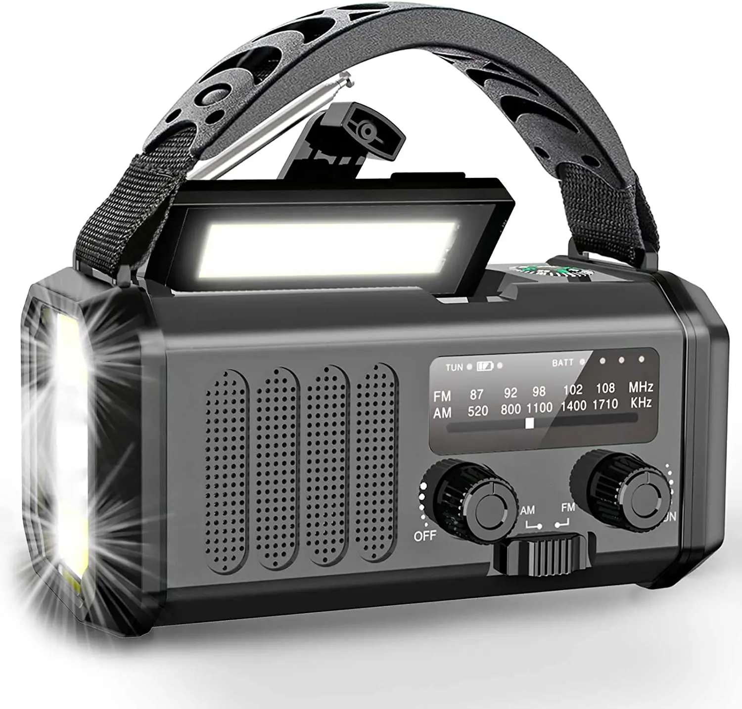 

Hot Sale Rechargeable Battery Led Flashlight Radio Portable Am Fm Noaa Self Powered Dynamo Emergency Solar Hand Crank Radio