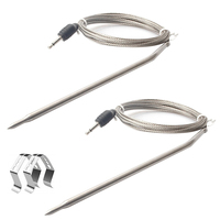 Temperature Probes For ThermoPro TP16 TP07 Meat Temperature Probe Replacement for BBQ 2 Pack Stainless Steel Probes