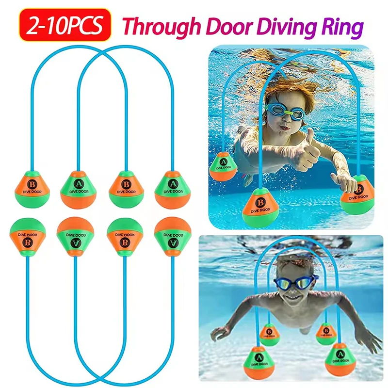 2pcs/set Fun Underwater Swimming Diving Doors Reusable Diving Training Rope Doors Swimming Pool Games Teaching Aids