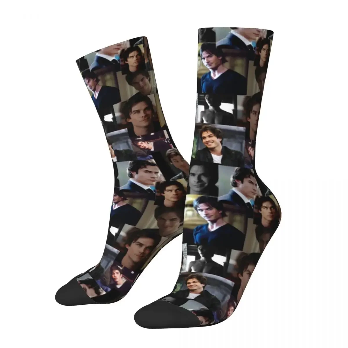 

Fashion Ian Somerhalder College Basketball Socks Damon The Vampire Diaries Polyester Long Socks for Women Men