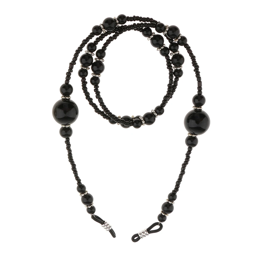 2Pcs Crystal Beads Eyeglass Chains, Cords, Holder Strap Lanyards Eyewear Retainer