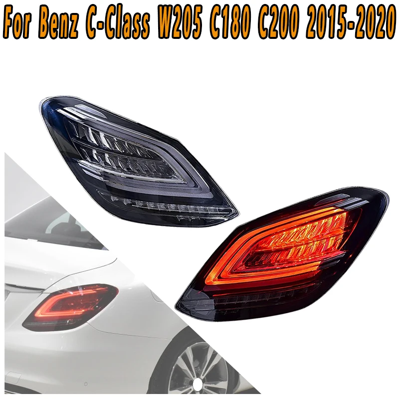 لمرسيدس بنز C-Class W205 C180 C200 C260 2015-2020 LED ديناميكية بدوره إشارة الفرامل ضوء احتياطية ضوء القيادة تحذير