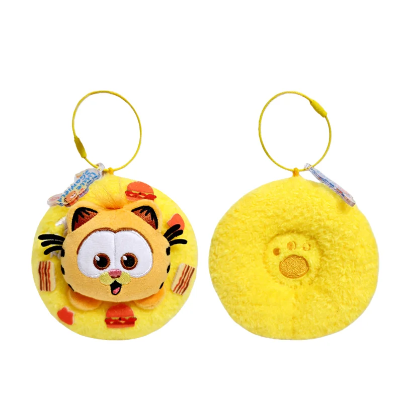 Garfield Simpatico ciondolo per bambola di peluche Odie Cartoon Anime Pizza Food Toy Portachiavi Mini soffice portamonete Regalo di compleanno per ragazzi e ragazze
