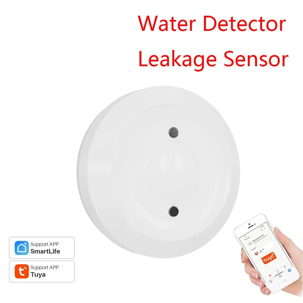 ZigBee Water Sensor Smart Leak Alarm Detector Water Tank Full Water Linkage Alarm Work For TUYA Smart Life APP Remote Monitoring