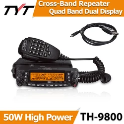 TYT TH-9800 PLUS Walkie Talkie 50W High Power Quad Band Transceiver Lange afstand 809CH Cross-Band Repeater tweewegradio