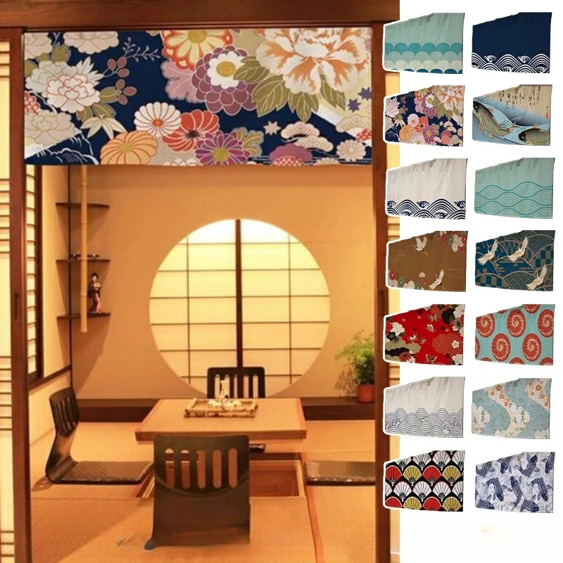 Izakaya Restaurant Sushi Shop Horizontal Curtain Japanese Kitchen Curtain Door Head Tavern Short Curtain LivingRoom Partition