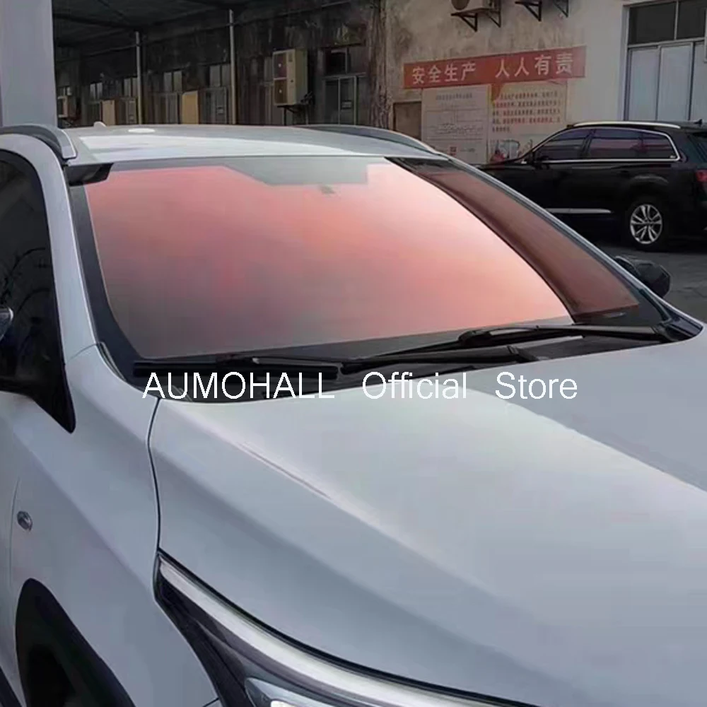 1.52Mx30M VLT 89% Red Rose Chameleon Car Windshield Foil, Window Tints Protection Nano Ceramic Solar Film, 1.5Mil Thick