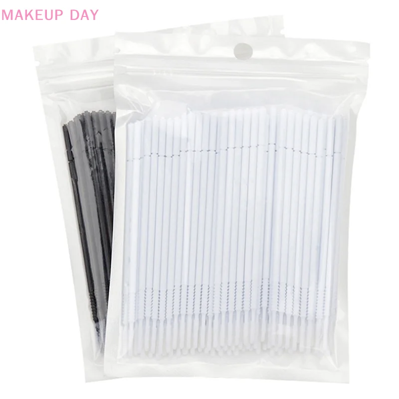 100PCS Disposable Cotton Swab Eyelash Extension Tools Mascara Applicator Brush Lashes Extension Makeup Applicator Removal Tool