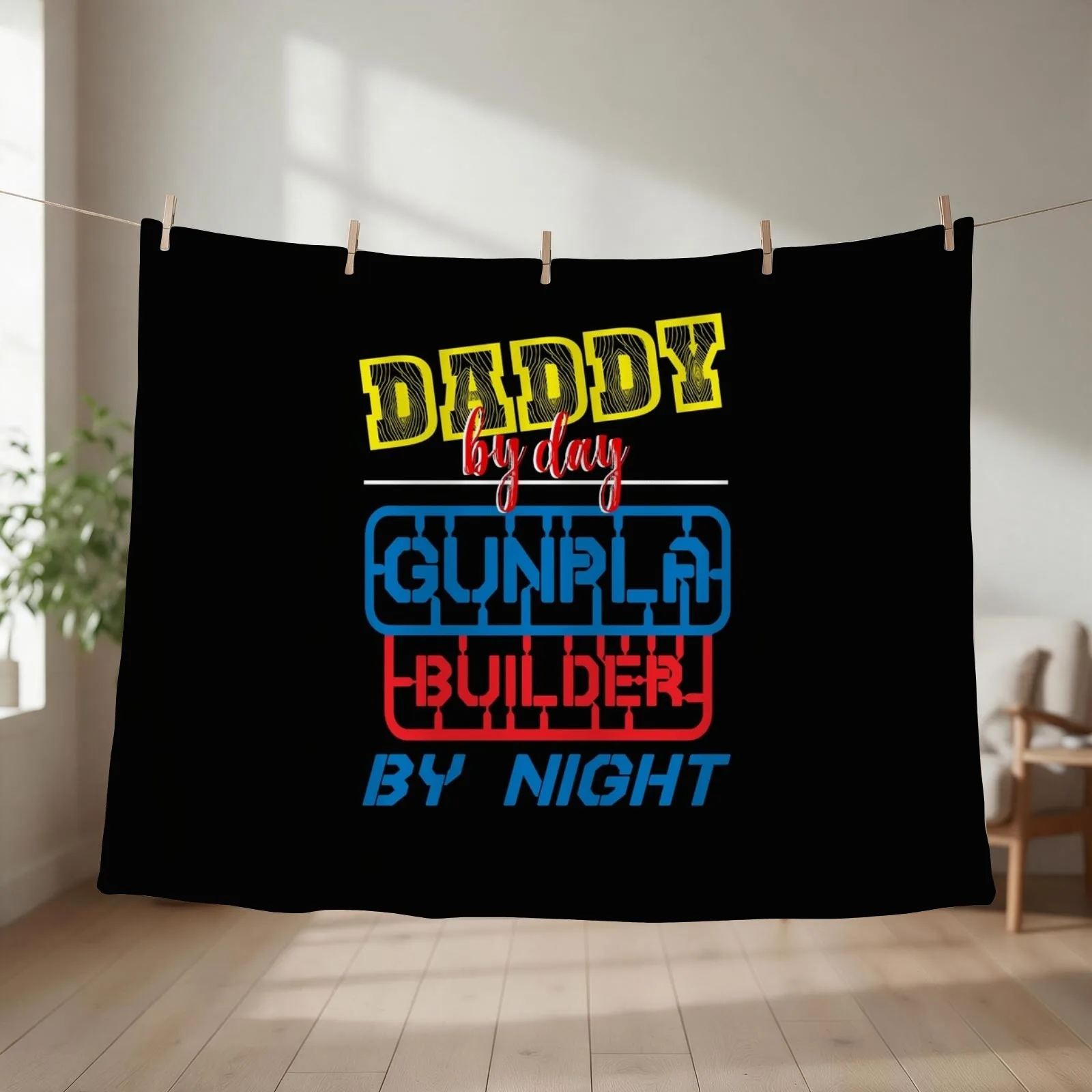 Daddy by day gunpla buider by night Throw Blanket couch cozy soft plush fuzzy picnic outdoor blanket
