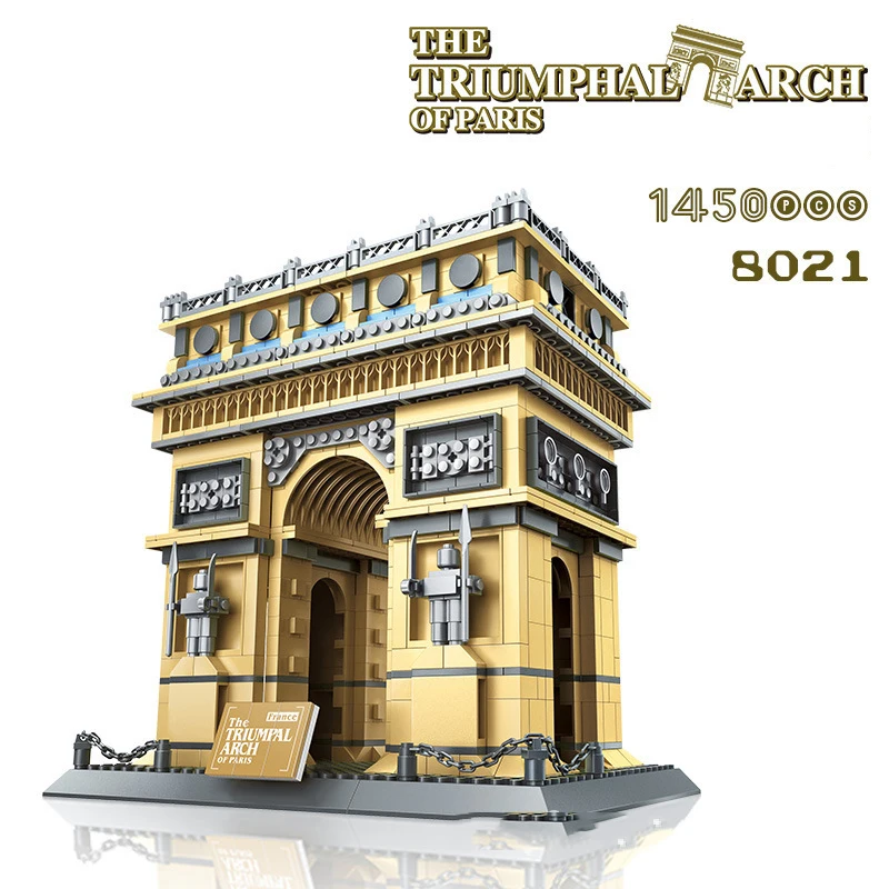 

Creative Arc De Triomphe World Famous Architecture Triumphal Arch Paris France Building Block Model Brick Toys Collection