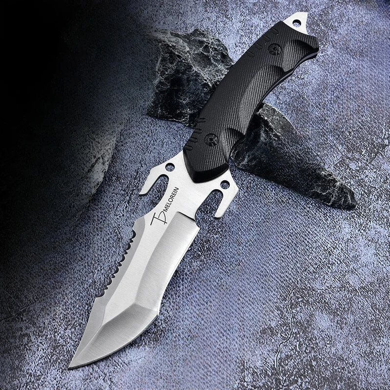 Straight knife Outdoor knife Portable pocket knife survival knife hunting tactics high hardness survival knife