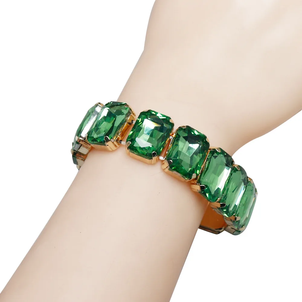 New AAA Inlaid Gemstone Elastic Bracelet Trendy Women Decorative Bracelet Full Of Diamonds Shiny Three-Dimensional Bracelet