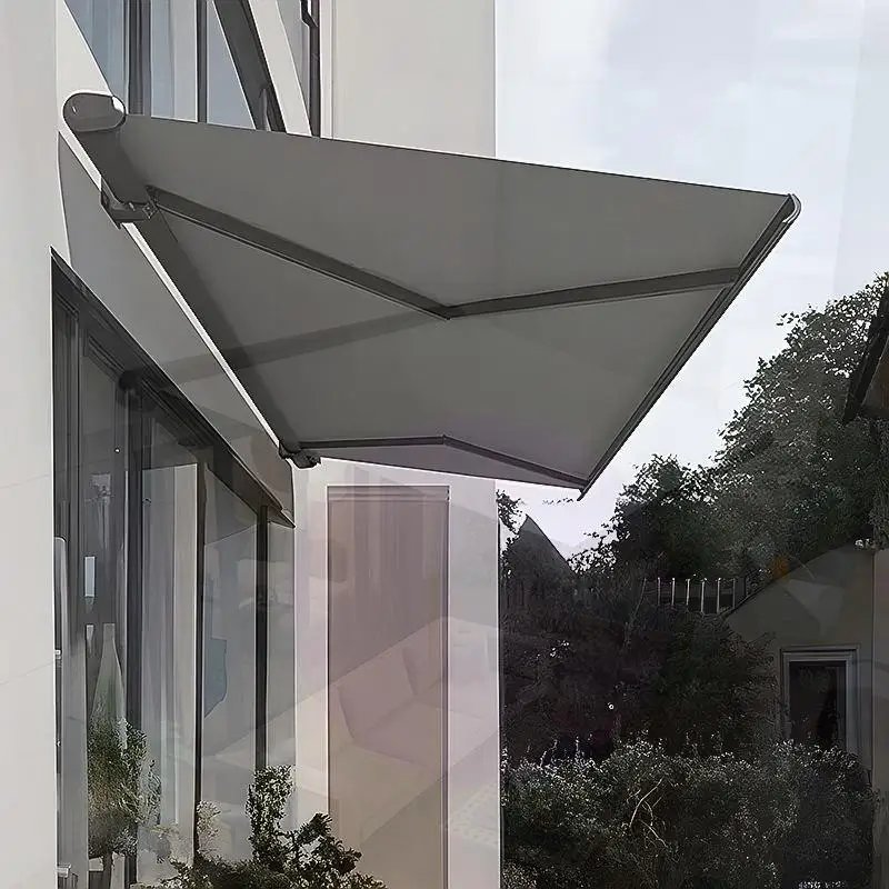 

Full Cassette Retractable Sun Shade Waterproof Windproof for Patio Garden Balcony Electric Motorized Retractable Awning