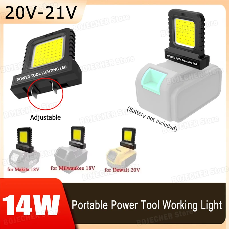 

LED Working Light For Makita For Milwaukee For Dewalt 18V-21V Li-ion Battery Portable Power Tools Emergency Lighting Adjustable