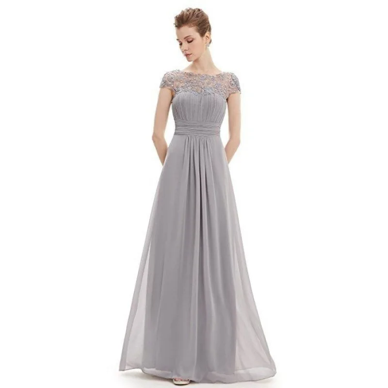 New G232023 Lace Dr Maid of  Evening Gown Women's Faion Spring  Svel awl Long Skirt Polyester Chiffon