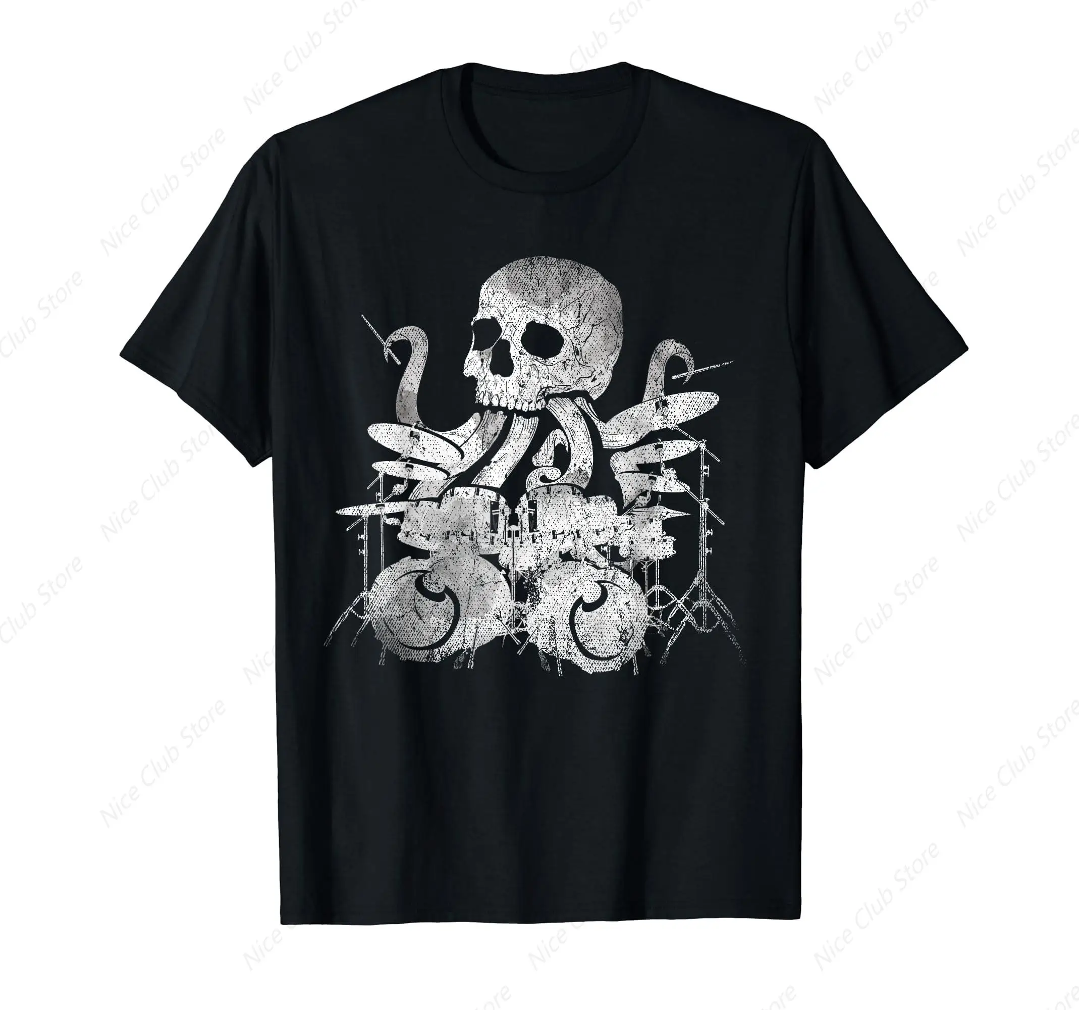 Ocean Animal Aquarist Gift Kraken Skull Drummer Octopus T-Shirt