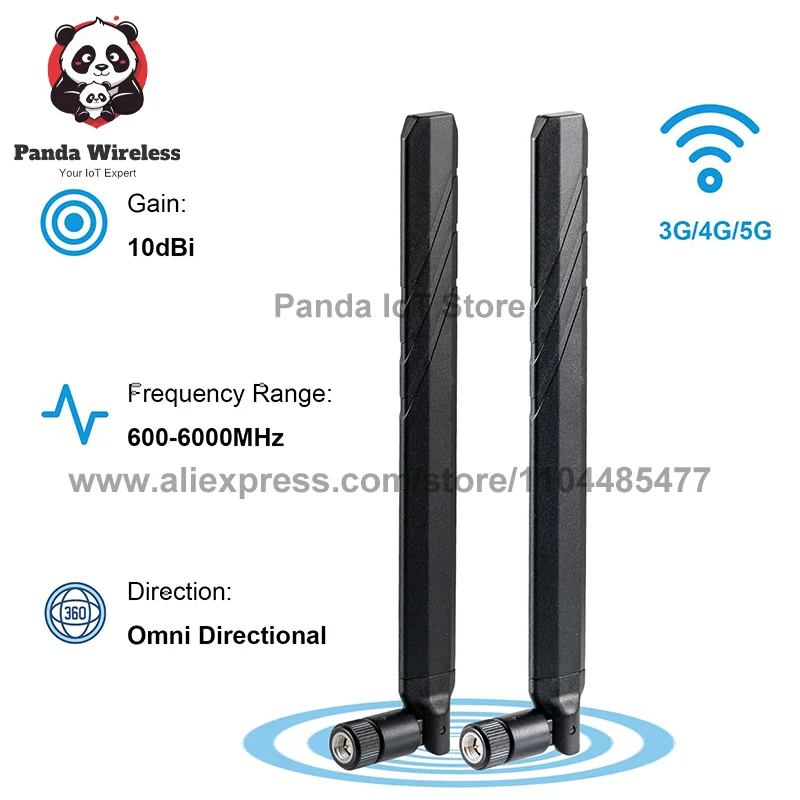 

2pcs 4G Antenna or 5G Antenna CBRS Cellular Universal Wide Band Omni Directional Antenna SMA Male For Wireless Router Module