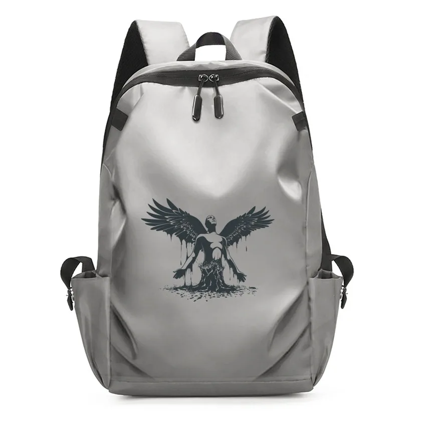 

Women Men Business Backpack Expandable USB School Bag Large Capacity Laptop Waterproof Couple Backpack Angel Pattern Printed