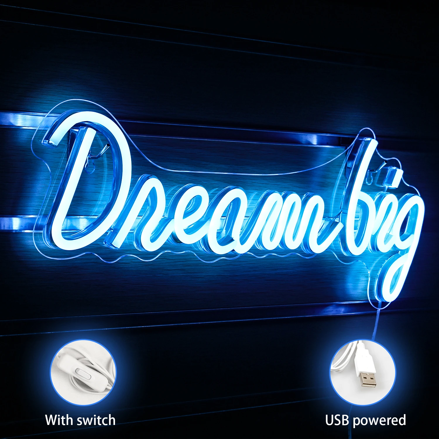 Dream Big Neon Sign Led Neon Light Office Studio Room Children\'s Room Game Home Family Wall Personality Wall Decoration Lamps