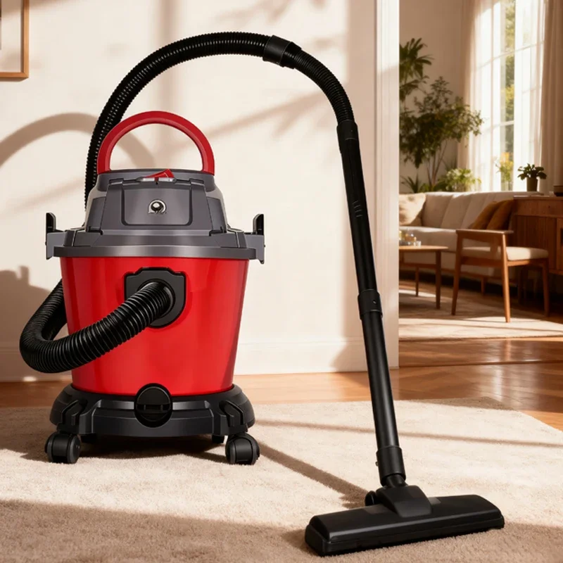 High Power Wet Dry Vacuum Cleaner Multi Function Barrel Type Industrial Vacuum  For Home Commercial Floor Tile Dust Removal