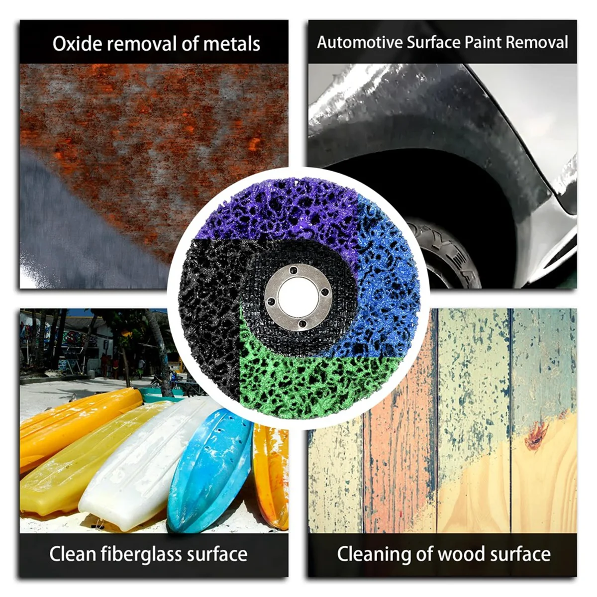 

New 12 Pack 4 Kinds Paint Strip Discs 4x5/8inch Angle Grinder Stripper Wheels for Removing Paint Rust and Oxides of Metal