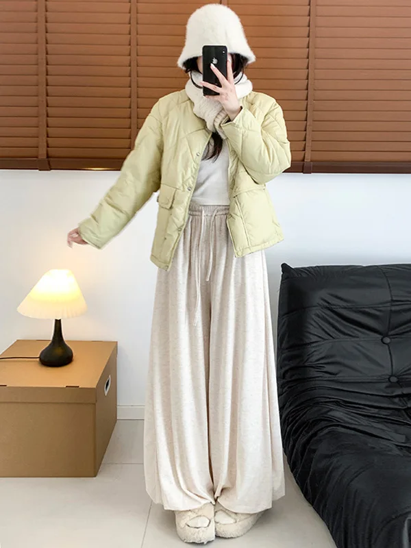 กางเกงข้าวสารสีเซา ทรงหลวม เอวสูง สไตล์ลำลอง ทรงกระบอก สำหรับผู้หญิง ฤดูหนาว รุ่นใหม่ สไตล์เกาหลี ใส่ทำงาน ใส่เที่ยว ผ้าเนื้อนุ่ม...