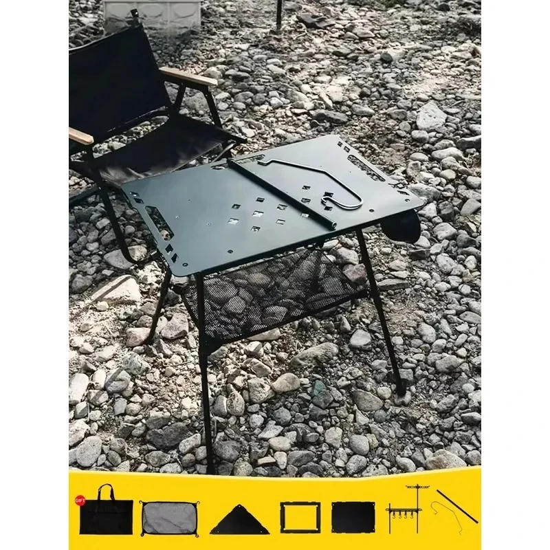 Camping Tactical Table with Accessories Lightweight Multifunctional Folding Aluminum Alloy Outdoor Table Desk Table
