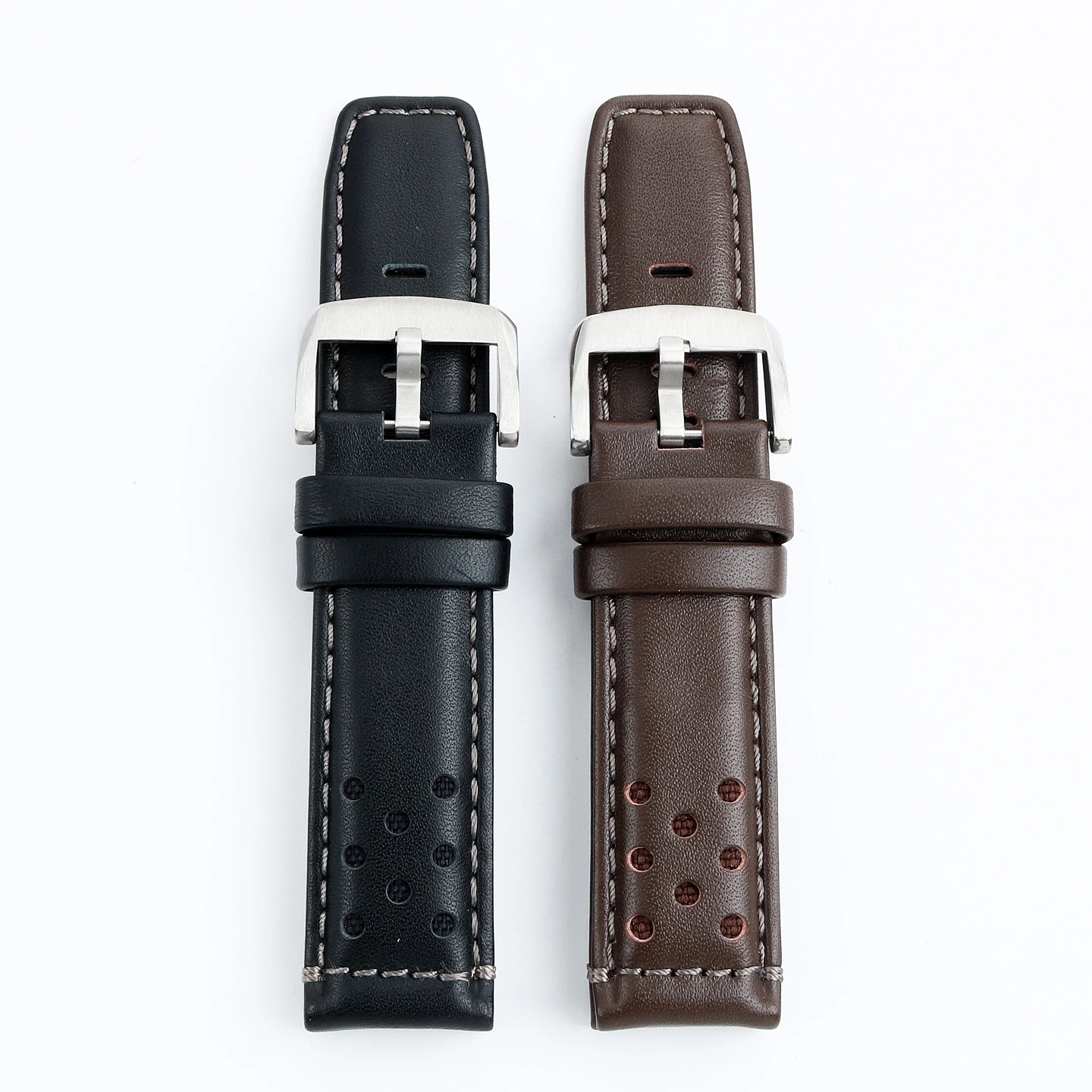 For Breitling Tissot 1853 Seastar Diver T120.417A Genuine Leather Strap For Citizen Eco-Drive Huawei Ultimate 22mm