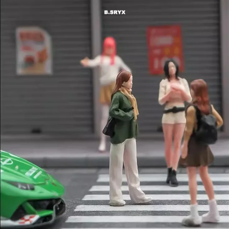 1:64 anime menina série mini boneca figura modelo em miniatura fotografia adereços modelo de cena diy mesa areia paisagismo ornamento presente