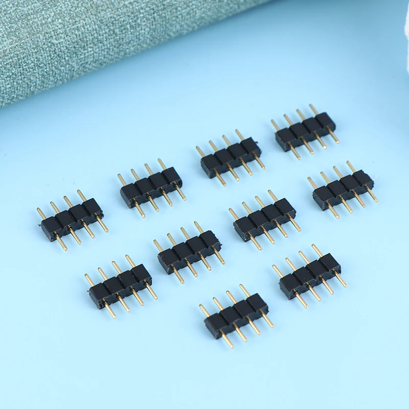 10Pcs 4 Pin Rgb Connector Adapter Pin Naald Mannelijk Type Double 4pin Voor Rgb 5050 3528 Led Strip Diy lichten Insert