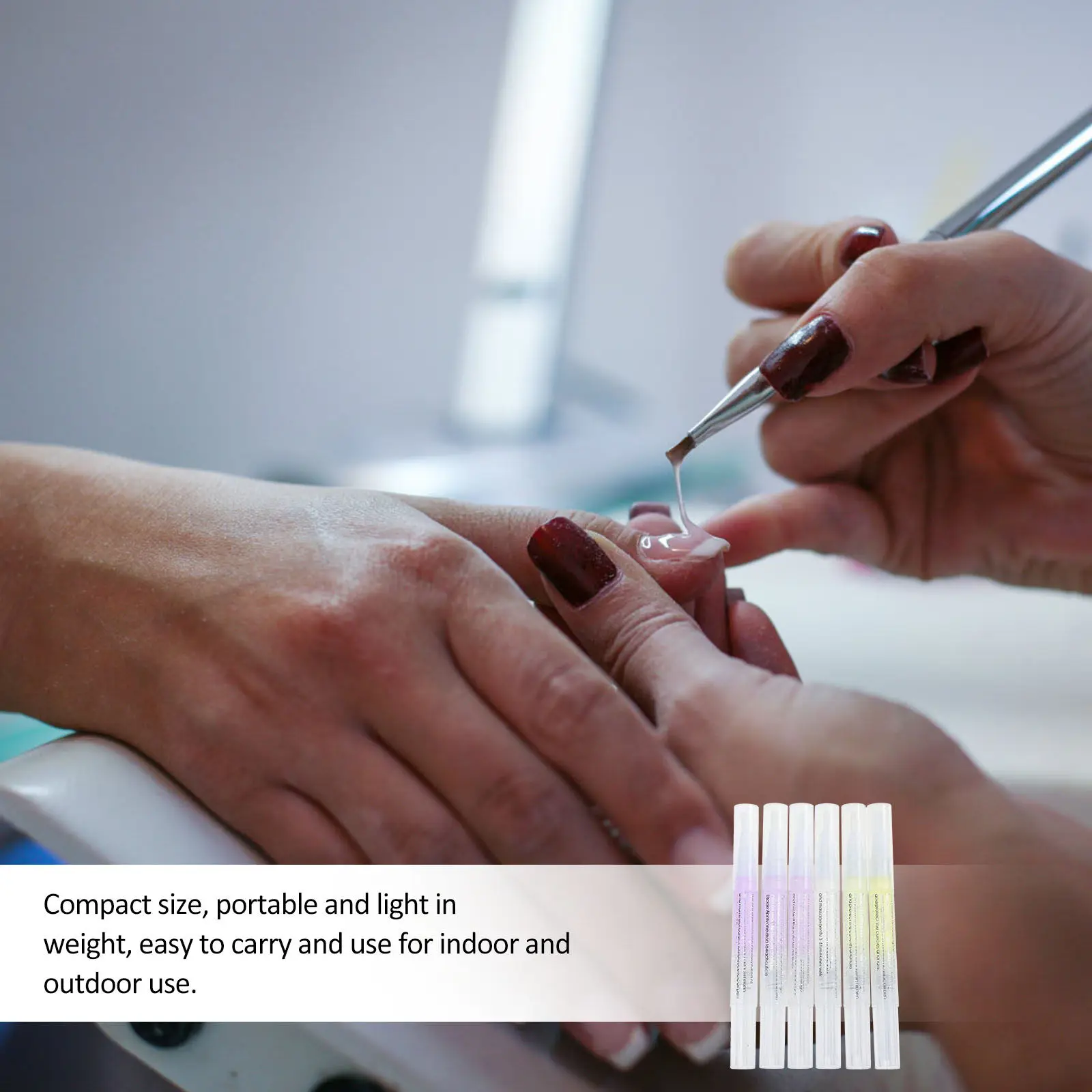 6Pcs 큐티클 케어 펜 건조한 손톱을 위한 연화제 천연 네일 오일 펜 살롱 가정용을 위한 컴팩트 여행용 네일 트리트먼트