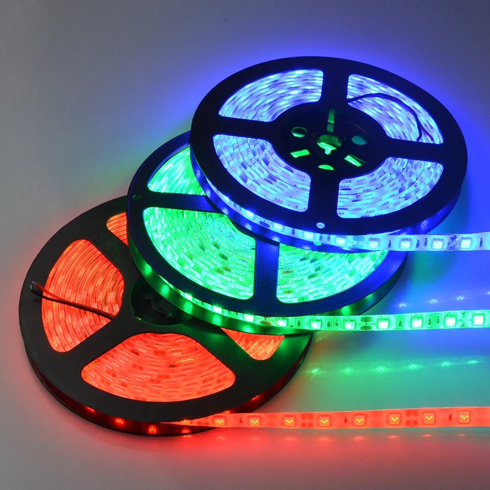 5M 2835 5630 5050 RGB LED Strip light 60LEDs/M DC12V Flexible LED lamp Tape Waterproof TV Backlight Home Christmas lights Decor