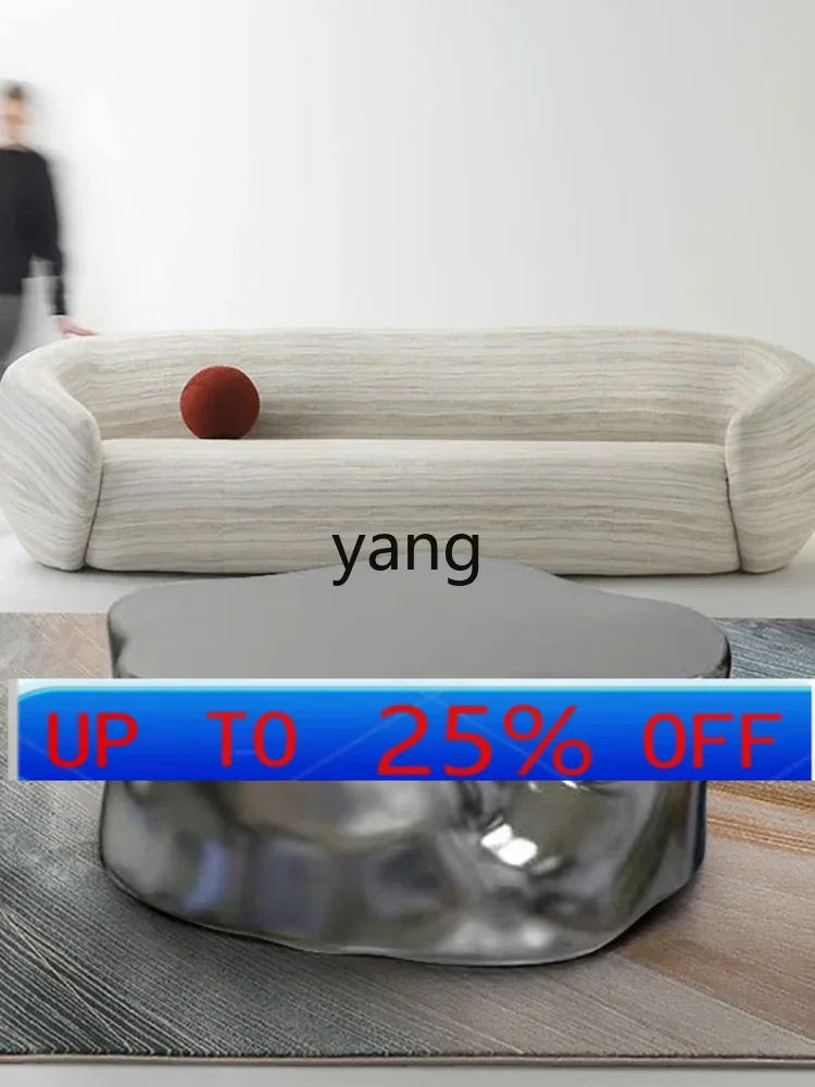 

lmm Stainless Steel Coffee Table Living Room Large Apartment Light Luxury Size Combination Special-Shaped Coffee Table