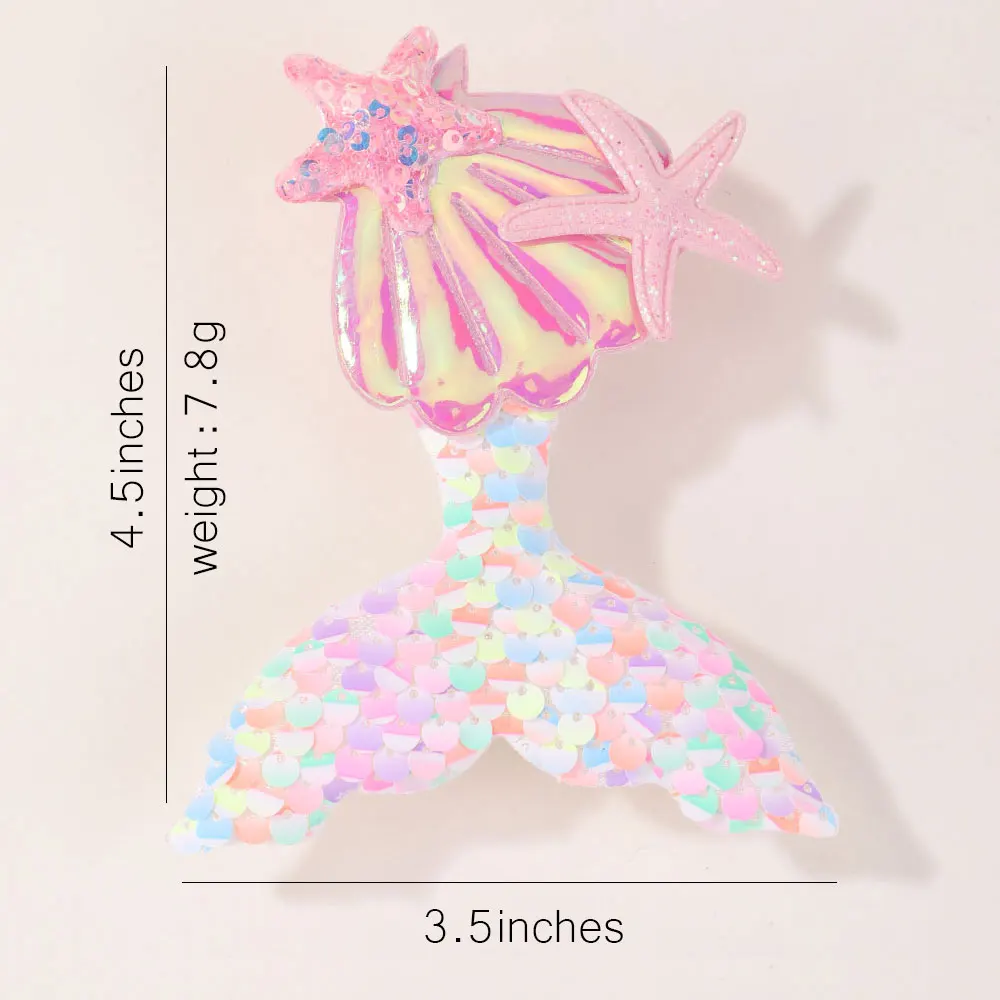 1PC Shinying Mermaid Hairclips Girls Lovely Starfish Hairpin Baby Kids Bangs Decorative Hair Clip Cartoon Colorful Headwear